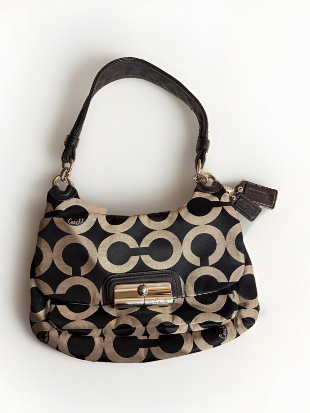 Coach Authentic Kristin Op Art Sateen (#16953) Shoulder Bag Purse